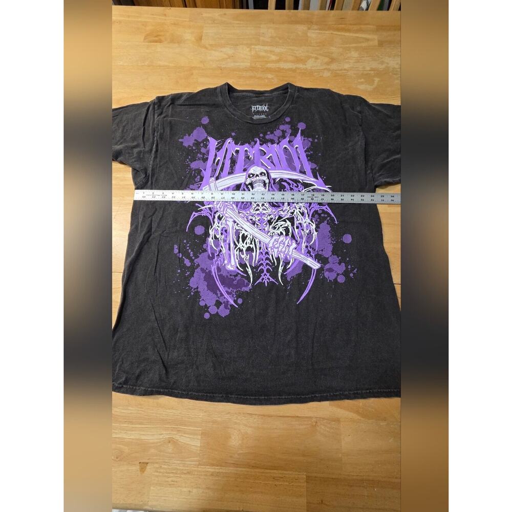 Vitriol Grim Reaper Graphic T-Shirt Xl Black Wash Purple Sickle Metal Zumiez Euc View 5